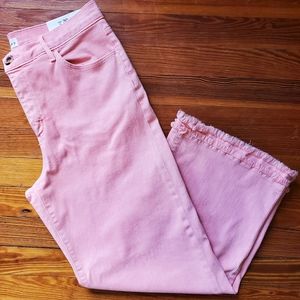 NWT Loft size 10/30 pink wide leg crop jeans